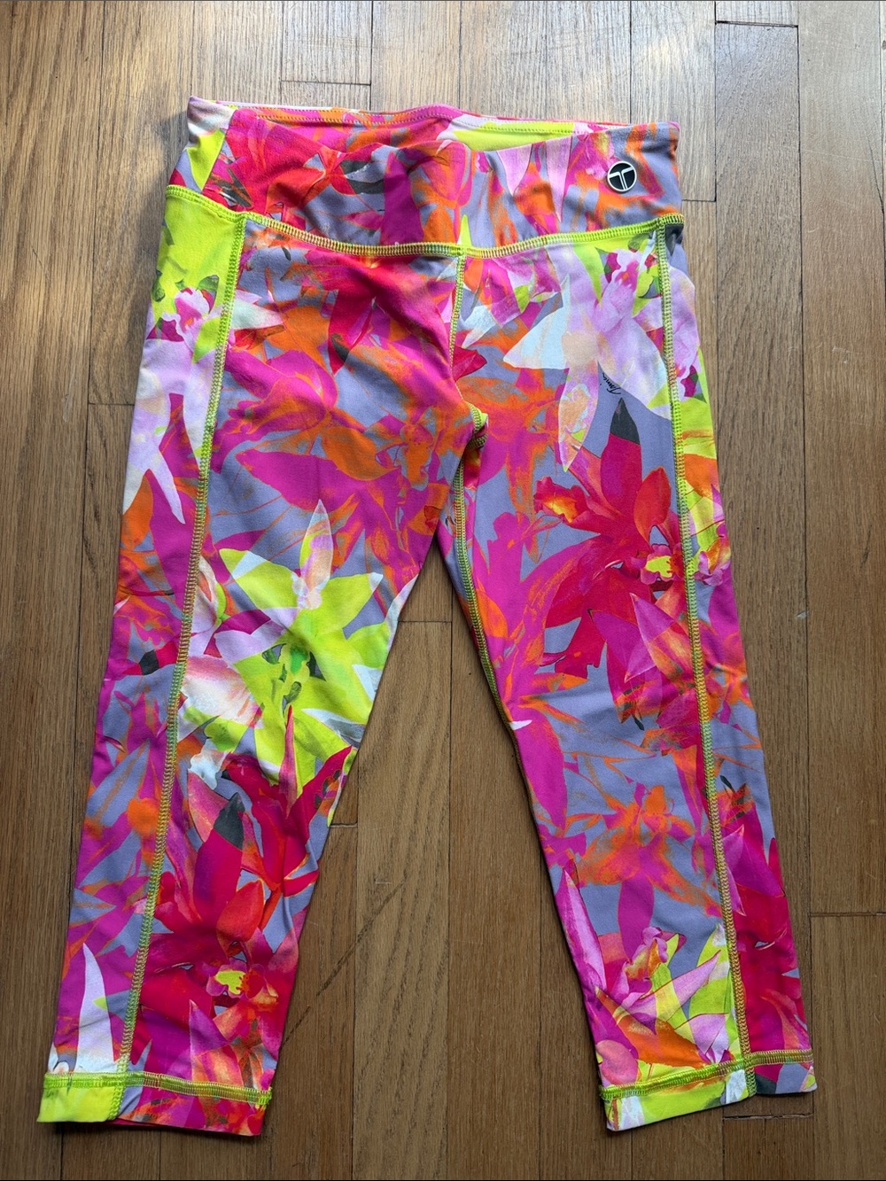 Trina Turk Pink Neon Floral Capri Leggings